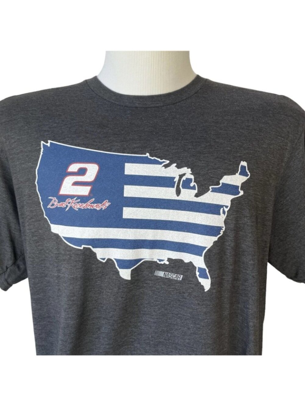 Fanatics Nascar Tshirt XL Gray Brad Kieselowski Car Racing - Picture 3 of 6